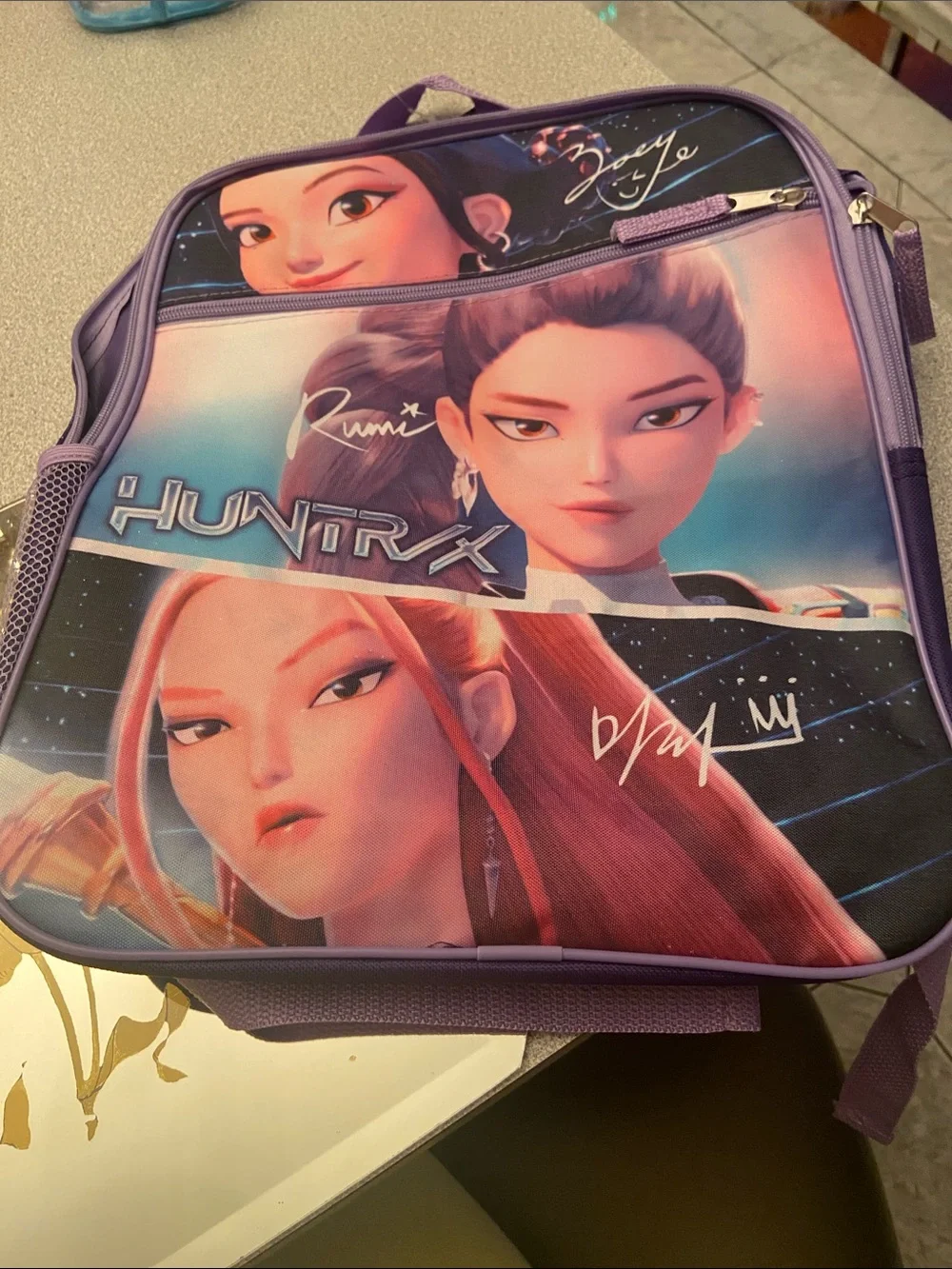 Purple Girls' Character Print Backpack - Hunter X Style